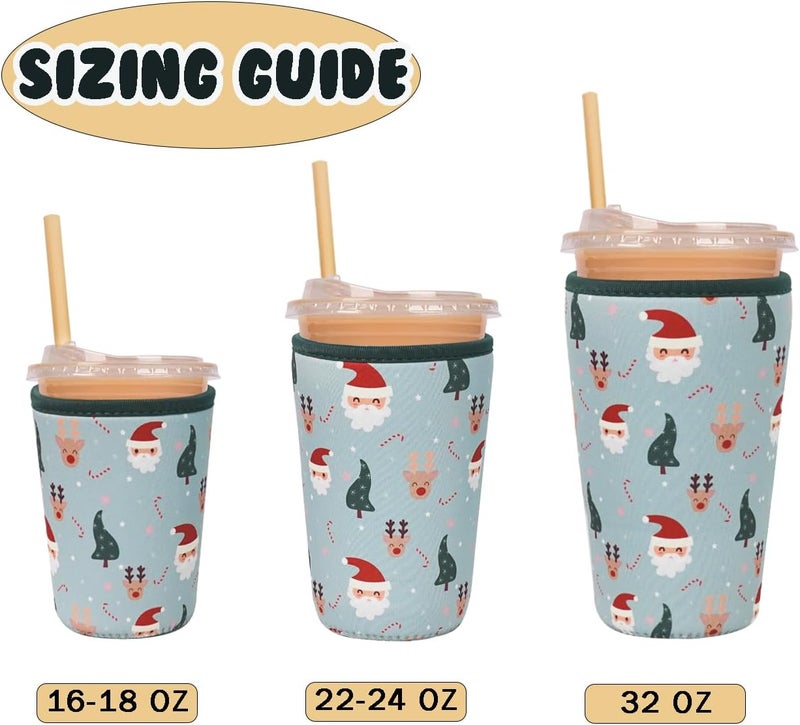 Haevola Christmas Gift for Women, Men, Grandkids, Xmas Iced Coffee Sleeve, Drink Sleeve for Cold & Hot Beverages, Reusable Cup Insulated Holder - Image 5
